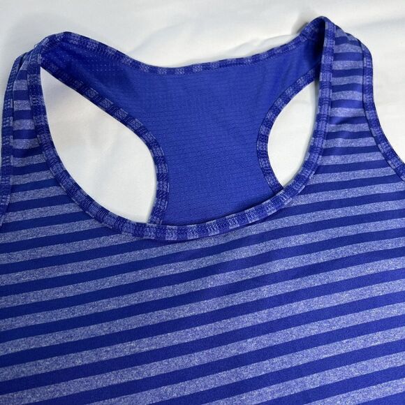 Danskin Medium Blue Striped Tank Top Athletic Activewear Stretch Dri More 0659 - Picture 5 of 9